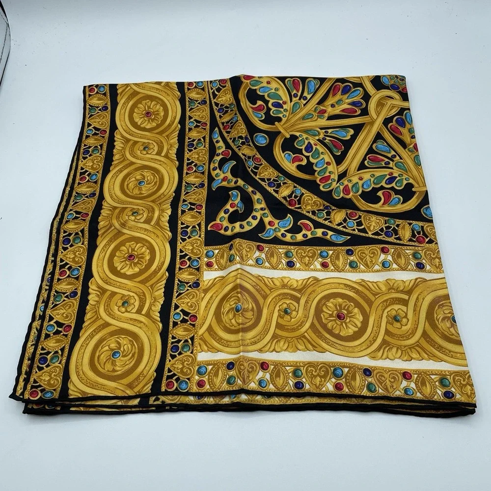 100%‎ Silk Christian Dior Scarf Square Made In Italy